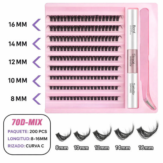 Pack de Pestañas individuales, Pinza y Pegamento GRATIS