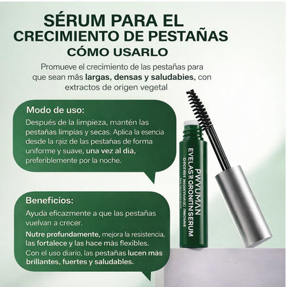 Suero Crecimiento de pestañas Pwyuman, Resultados visibles en 2 Semanas.