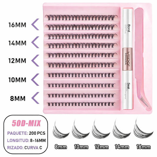 Pack de Pestañas individuales, Pinza y Pegamento GRATIS