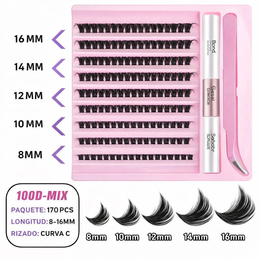 Pack de Pestañas individuales, Pinza y Pegamento GRATIS